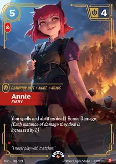 Annie Fiery - OGS-001-p - Promotional Cards - Riftbound card